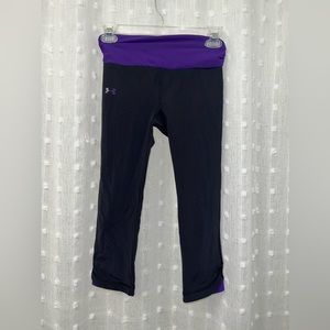 Under Amour cropped black and purple leggings